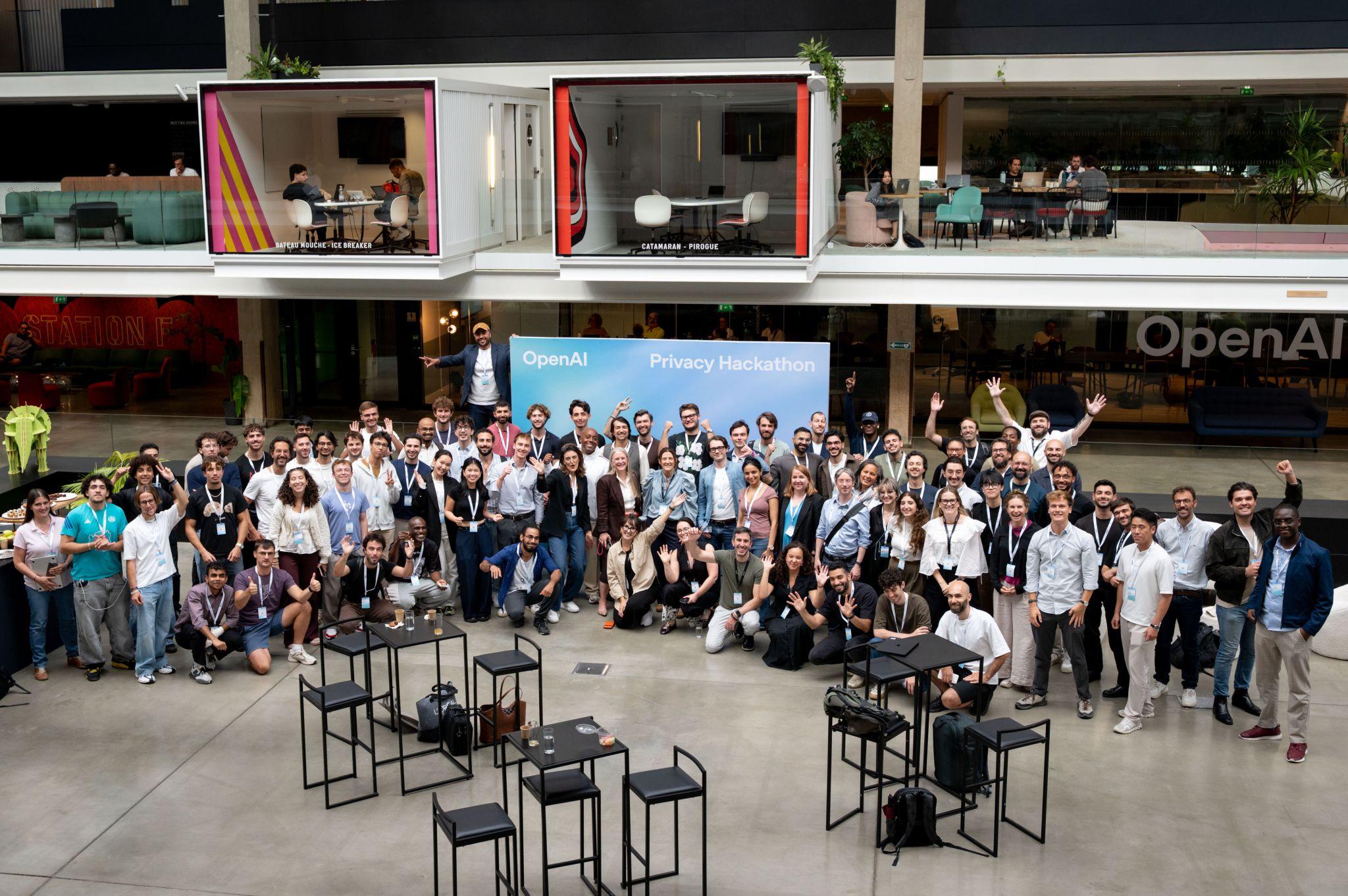 Participants gathered at Station F for the OpenAI Privacy Hackathon in Paris
